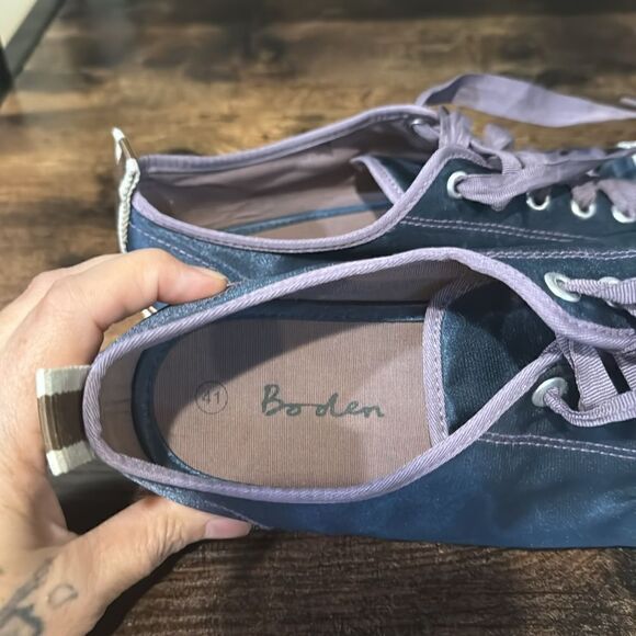 Boden Blue Satin Sneakers size 41‎ (9.5 US) - Picture 8 of 14